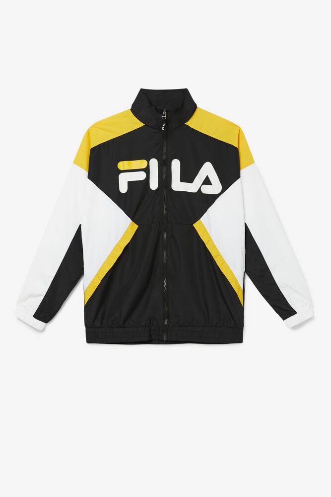 Fila Jakke Herre Sort/Hvide Oliviero Wind SEK-432789